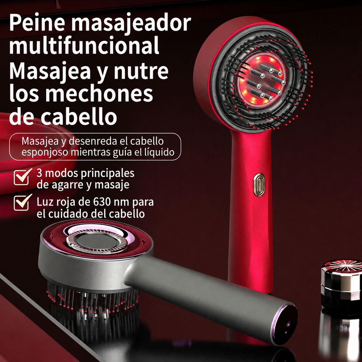 Cepillo Masajeador Capilar con Vibración